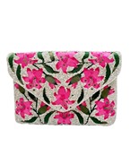  PInk Lily Beaded Envelope Clutch