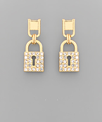  Crystal Double Lock Earrings