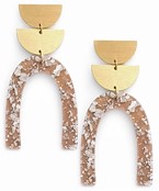  Gold Flake Arch Earrings