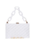  Diamond Cut Clear Box Clutch