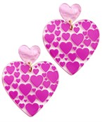  Heart Printed Dangle Earrings