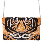  Beaded Tiger Envelope Clutch