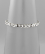  4mm Square CZ Row Tennis Bracelet