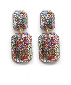  Glitter Double Octagon Earrings