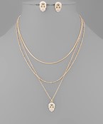  Sugar Skull Layer Necklace
