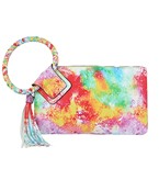  TieDye Print Ring Handle Clutch