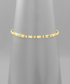  CZ Baguette Bead Bracelet
