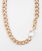  Chain & Stone Accent Necklace