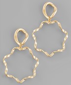  Brass Twisted Circle Earrings