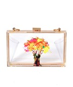  Flower Base Painted Clear Clutch