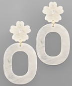  Acrylic Oval Flower Earrings