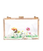  Wild Flower Printed Clear Clutch
