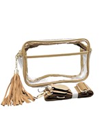  Color Trim Clear Rectangle Crossbody