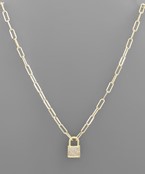  Crystal Lock Necklace