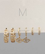  Charm & Chain Hoops Set