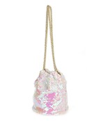  Iridescent Sequin Bucket Bag