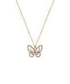  Abalone & Crystal Butterfly Necklace