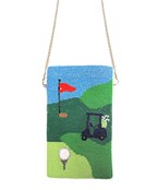  Golf Themed Beaded Phone Crossbody