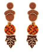  Acorn & Leaf Beaded Earrings