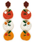  3 Pumpkin Beaded Earrings