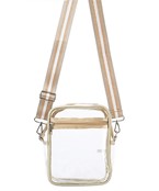  Stripe Strap Rectangle Clear Crossbody