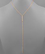  Y Shape Glass Bar Necklace