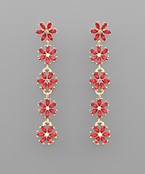  Crystal Flowers Drop Earrings