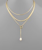  Pearl & Y Multi Chain Necklace