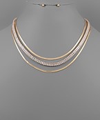  Baguette Stone & Snake Chain Necklace