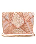  Geometric Pattern Beaded Evenlope Clutch