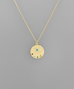  Embossed Evil Eye Coin Necklace
