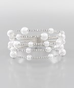  Pearl Stationed 5 Crystal Row Cuff