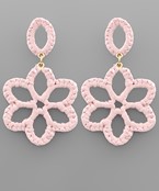  Raffia Flower Dangle Earrings