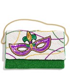  Mardi Gras Mask Bead Clutch Bag