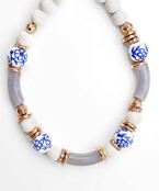  Wood & Ceramic Ball Necklace