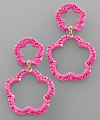  Raffia Double Flower Earrings