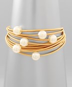  Pearl & 10 Row Guitar String Bracelet