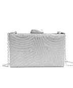  Art Deco Pave Rhinestone Hardcase Clutch