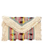  Multi Fringe Color Block Clutch