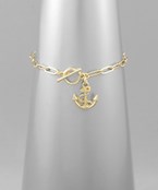  Anchor Charm Chain Bracelet
