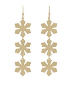  3 Snowflake Drop Earrings