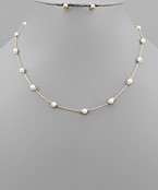  4mm Pearl & Chain Mix Necklace