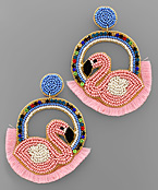  Beaded Flamingo Earrings