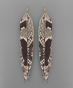 Snake Long Leather Earrings
