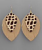  Cheetah Layer Feather Earrings