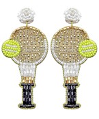  Beaded Tennis Racket Earrings