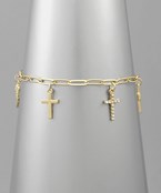  Cross & Wing Charm Bracelet