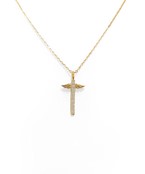  Crystal Cross Wings Pendant Necklace