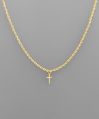  Cross Pendant Rope Chain Necklace