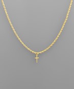  Cross Pendant Rope Chain Necklace